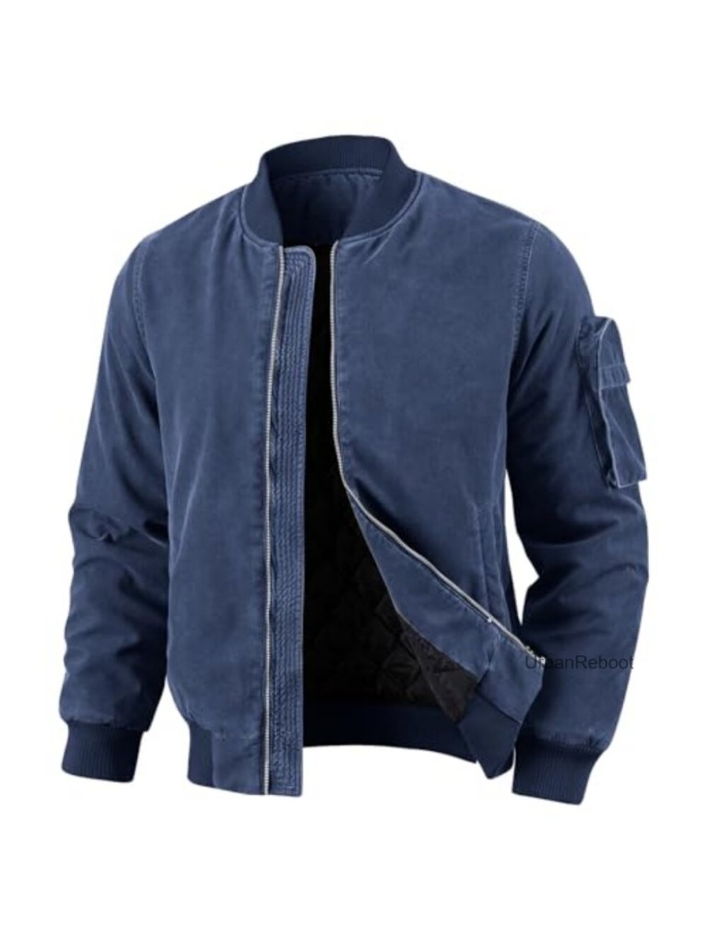 Mens Quilted Bomber Jacket Military Flight Coat Padded Windbreaker